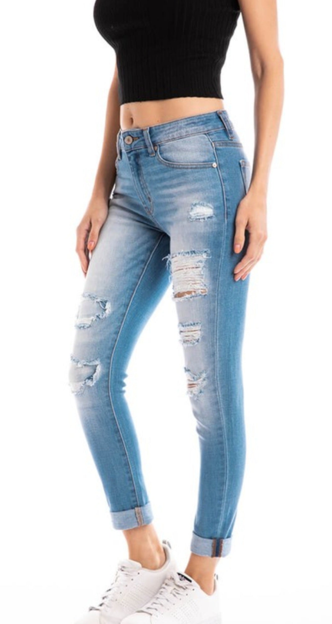 Kan Can Skinny Distressed Jeans