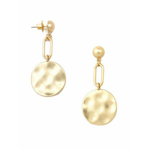 Gold Coin Drop Earrings