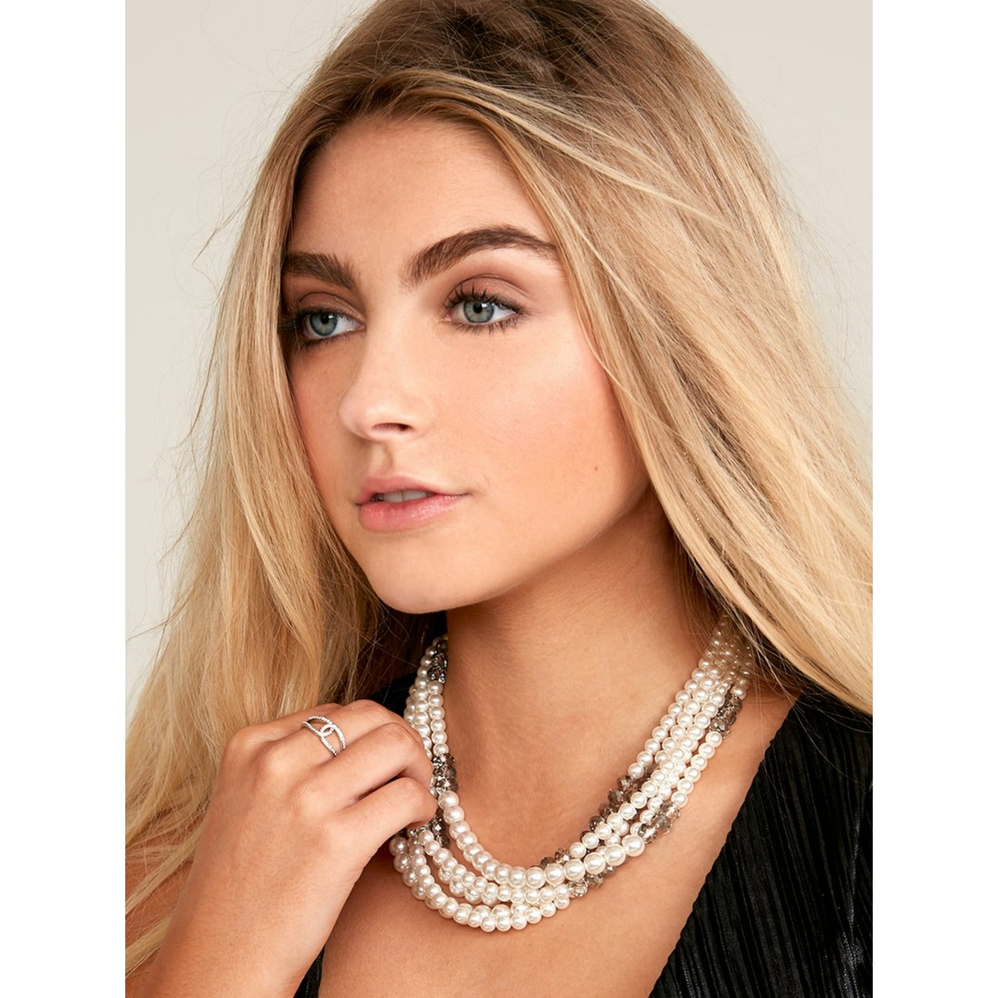 Pearls & Crystals Bib Necklace