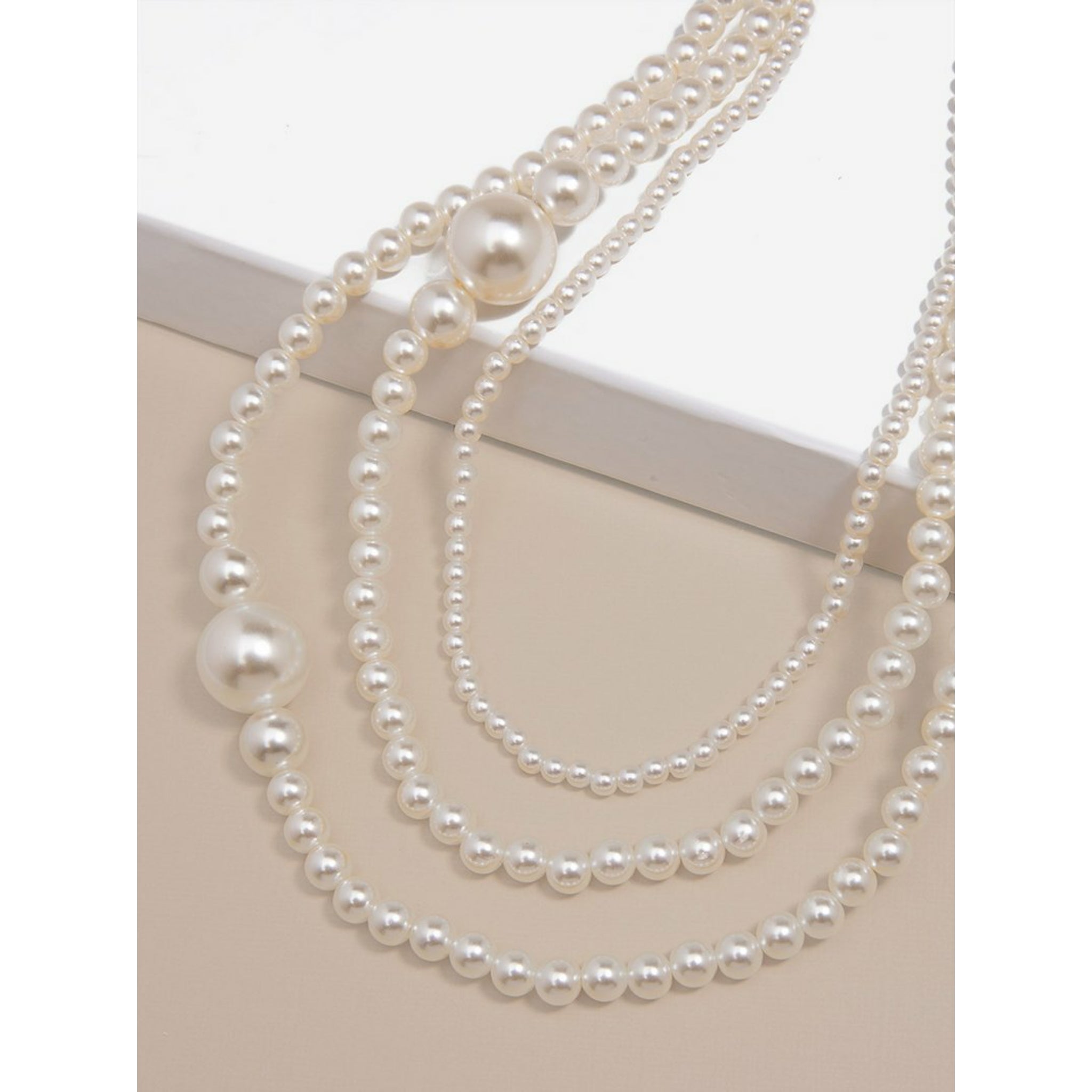 Layered Pearl Long Necklace