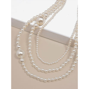 Layered Pearl Long Necklace