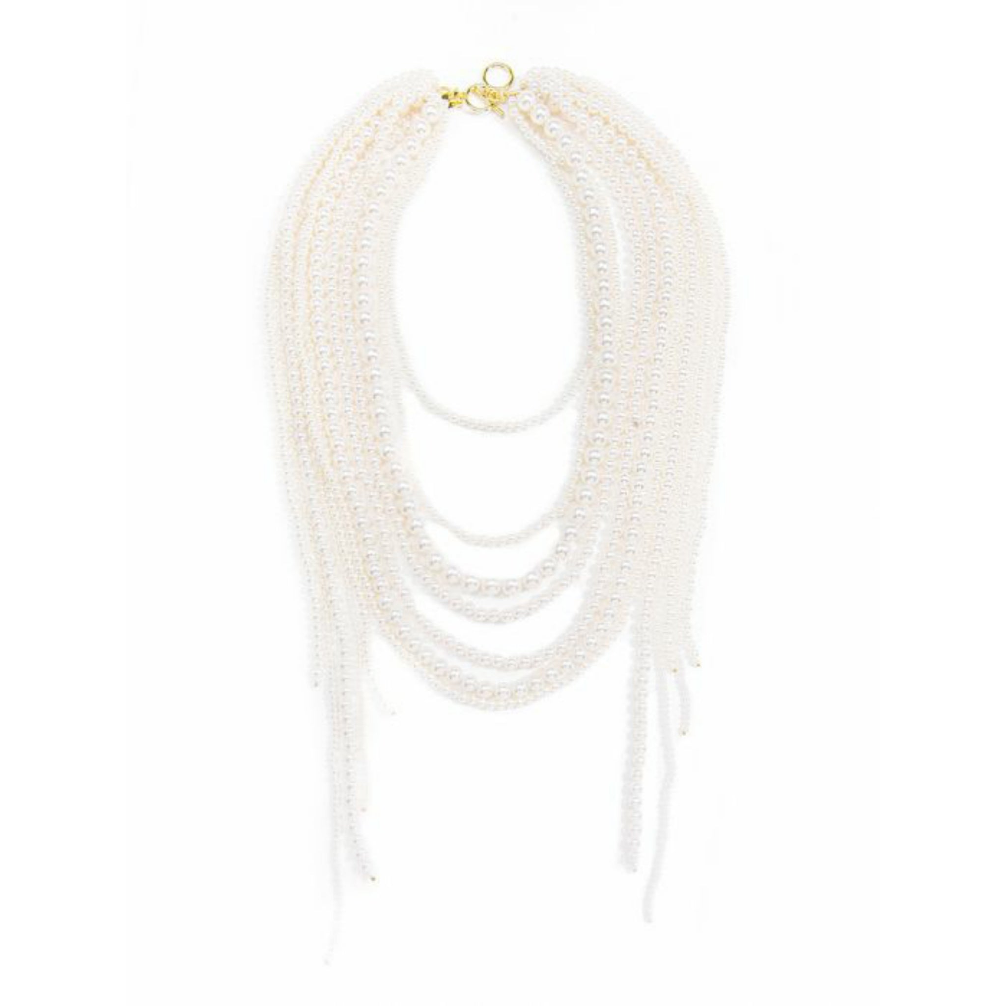 Pearl Fringe Statement Necklace