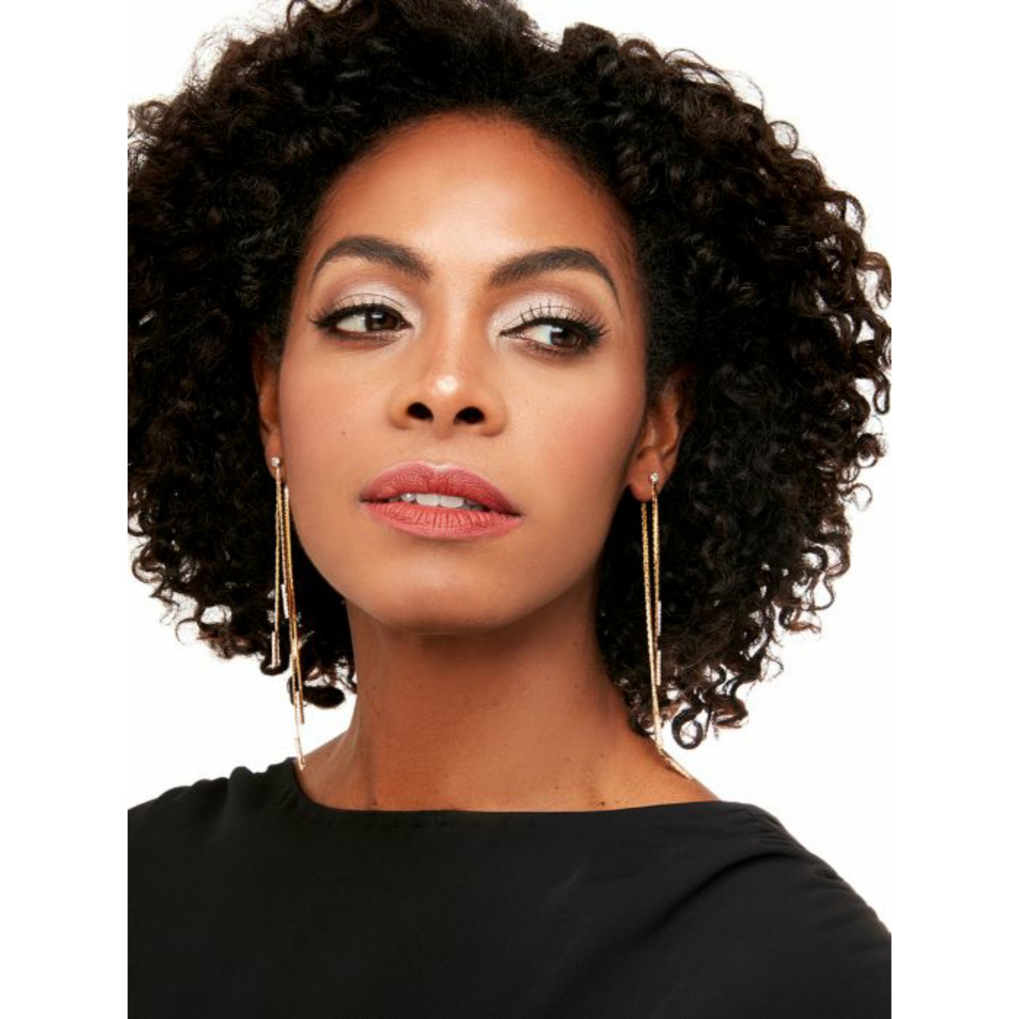 Crystal & Gold Ear Jacket Earrings